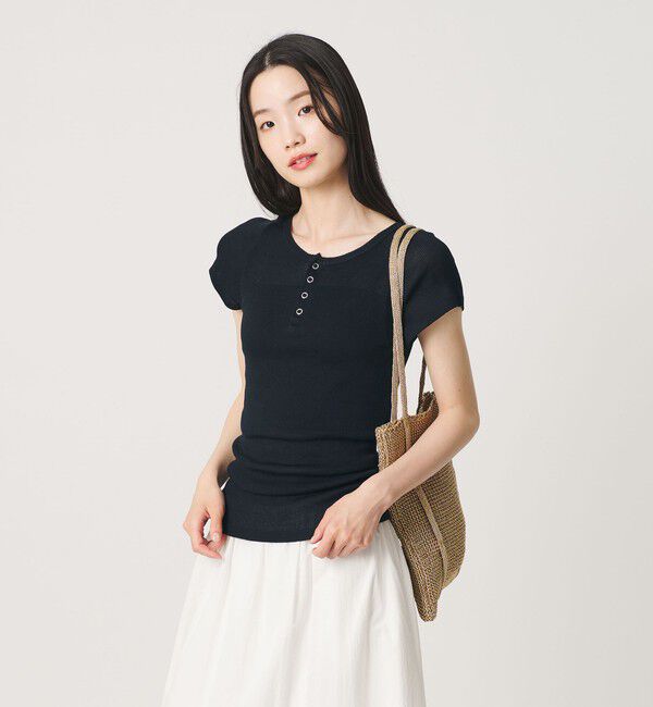 BEAUTY&YOUTH UNITED ARROWS「【別注】＜PALM＞ヘンリーネック トップス 」|Tシャツ・カットソー|BLACK