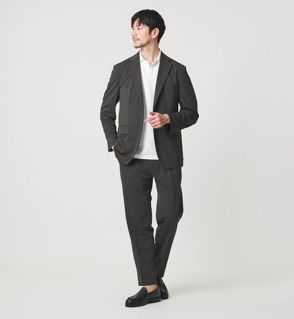 BEAUTY&YOUTH UNITED ARROWS「【WEB限定 WARDROBE SMART】エアリーピケ コンフォート セットアップ/ジャケット＆イージー」|スーツ|DK.GRAY