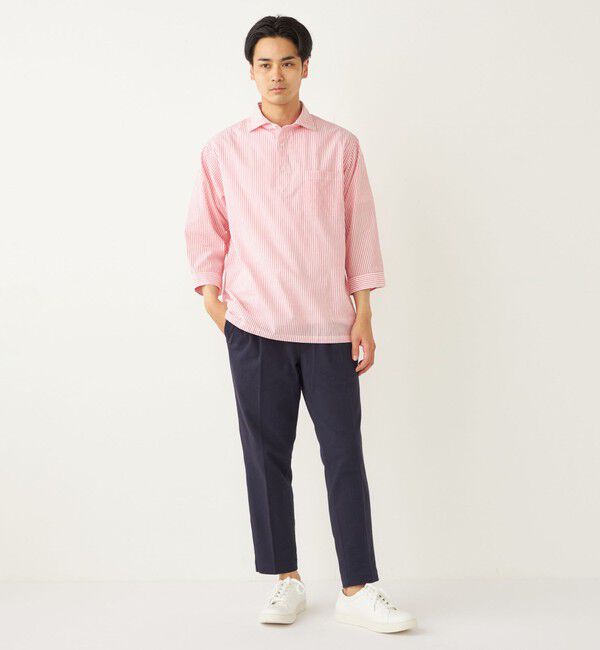 SHIPS Colors 「SHIPS Colors:〈洗濯機可能〉シアーサッカー スキッパー 7分袖 シャツ」|シャツ・ブラウス|