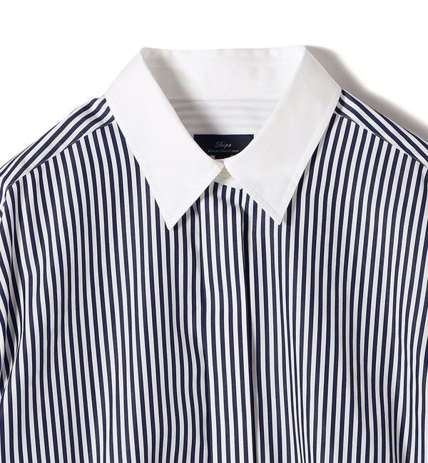 SHIPS for women「SHIPS Primary Navy Label:SUVIN コットン クレリック シャツ」|シャツ・ブラウス|