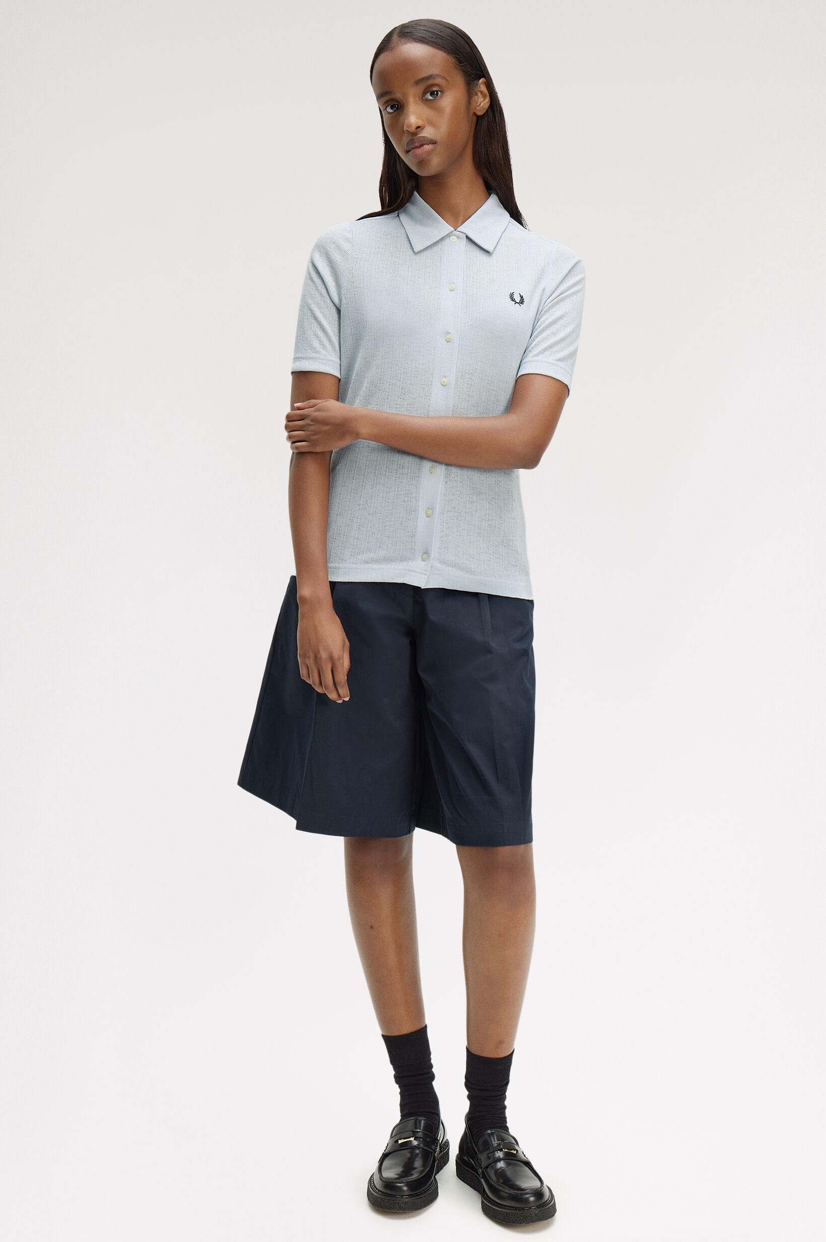 FRED PERRY 「Button Through Sheer Rib Polo Shirt」|ポロシャツ|
