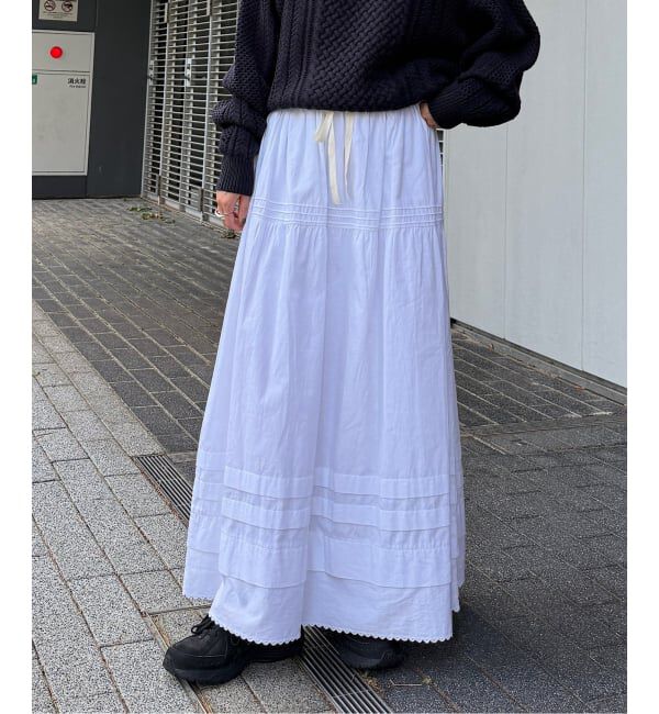 OUTDOOR PRODUCTS Usual Things「カットワークレースティアードスカート」|スカート|