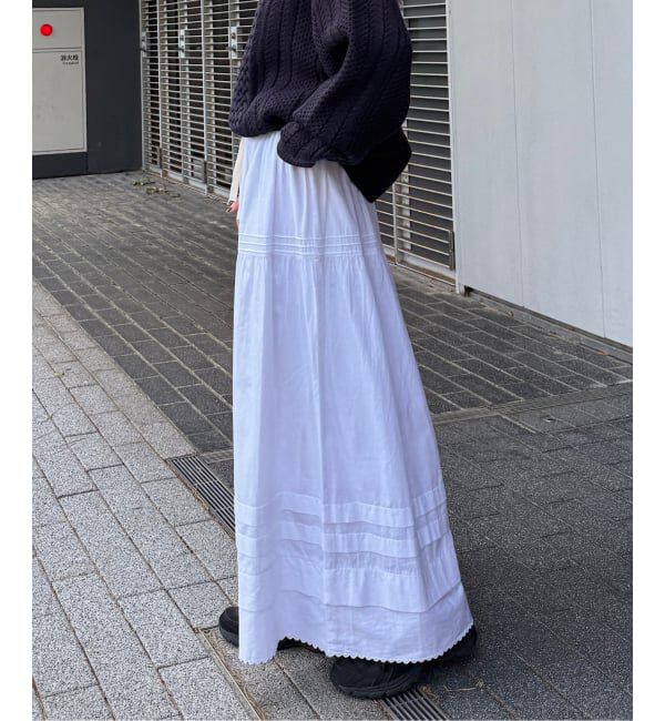 OUTDOOR PRODUCTS Usual Things「カットワークレースティアードスカート」|スカート|