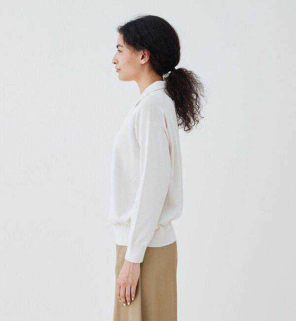 GALERIE VIE「プレーンコットン ポロプルオーバー」|ニット・セーター|