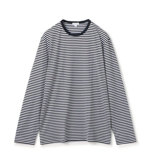 TOMORROWLAND BUYING WEAR「SUNSPEL MTSH0003ES コットンストライプ ロングスリーブ Tシャツ」|Tシャツ・カットソー|68 White/Navy