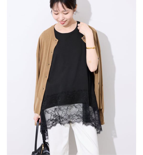 SLOBE IENA「レースコンビノースリカットソー」|Tシャツ・カットソー|