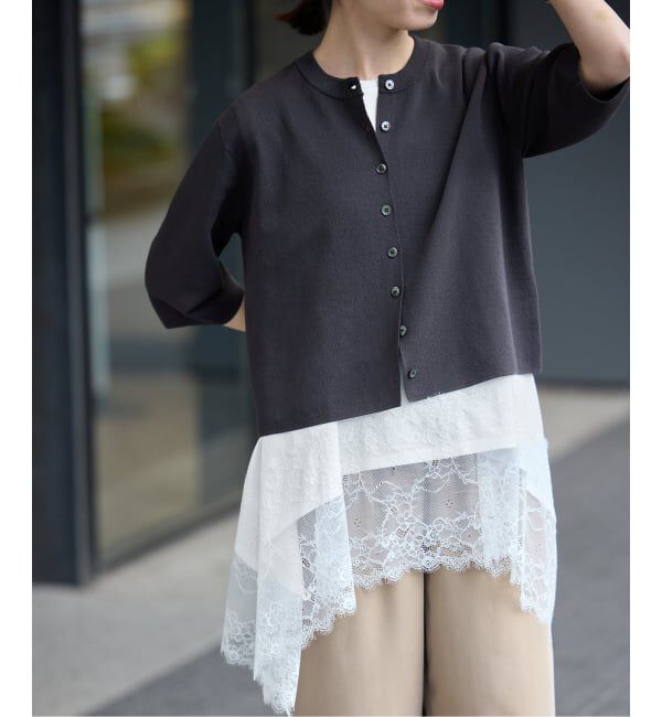 SLOBE IENA「レースコンビノースリカットソー」|Tシャツ・カットソー|