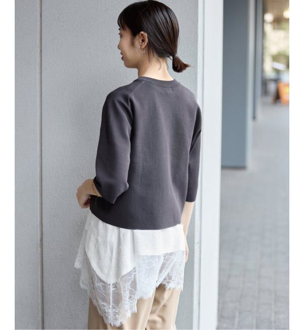 SLOBE IENA「レースコンビノースリカットソー」|Tシャツ・カットソー|