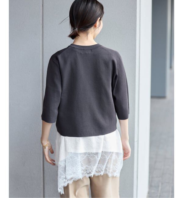 SLOBE IENA「レースコンビノースリカットソー」|Tシャツ・カットソー|