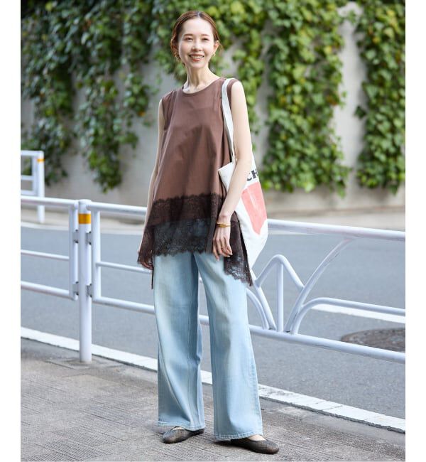 SLOBE IENA「レースコンビノースリカットソー」|Tシャツ・カットソー|