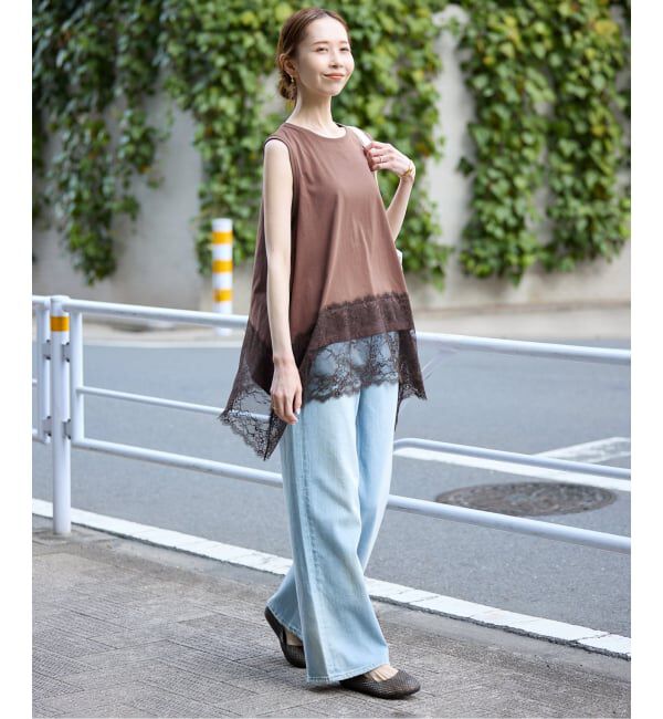 SLOBE IENA「レースコンビノースリカットソー」|Tシャツ・カットソー|