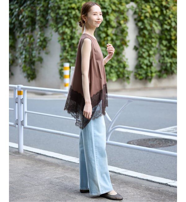 SLOBE IENA「レースコンビノースリカットソー」|Tシャツ・カットソー|
