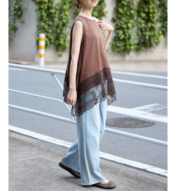 SLOBE IENA「レースコンビノースリカットソー」|Tシャツ・カットソー|