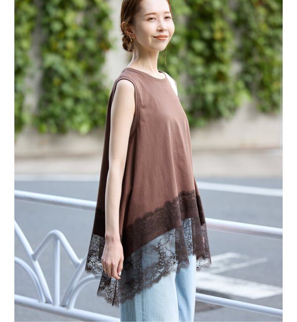 SLOBE IENA「レースコンビノースリカットソー」|Tシャツ・カットソー|
