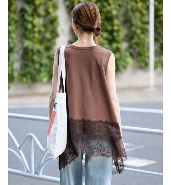 SLOBE IENA「レースコンビノースリカットソー」|Tシャツ・カットソー|