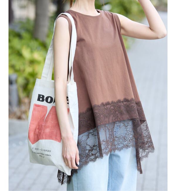 SLOBE IENA「レースコンビノースリカットソー」|Tシャツ・カットソー|