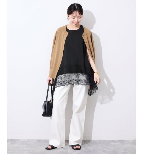 SLOBE IENA「レースコンビノースリカットソー」|Tシャツ・カットソー|