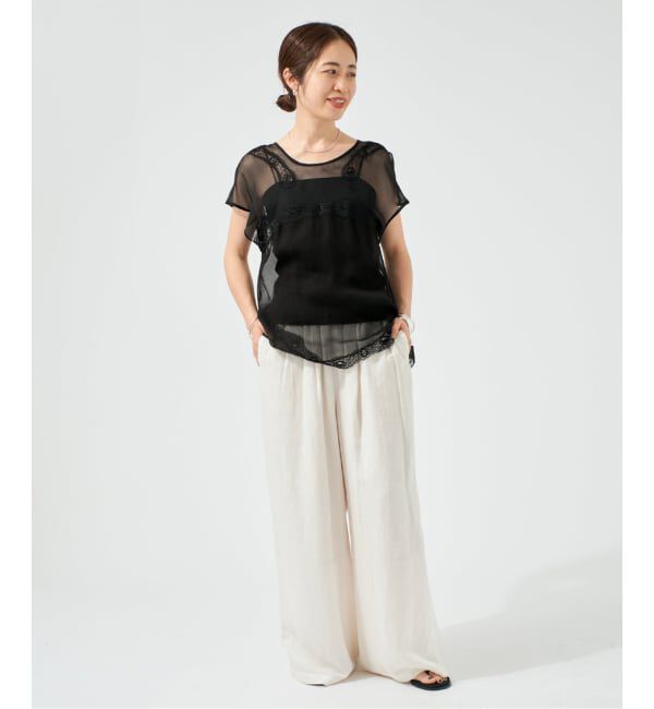 VERMEIL par iena「Raspail ラスパイユ Lace Swithed ブラウス RB-277」|シャツ・ブラウス|