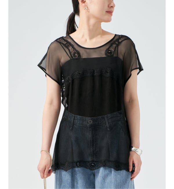 VERMEIL par iena「Raspail ラスパイユ Lace Swithed ブラウス RB-277」|シャツ・ブラウス|