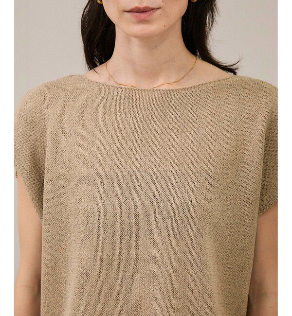 SALON adam et rope'「ペーパーヤーンフレンチスリーブプルオーバー［手洗い可/和紙素材］」|Tシャツ・カットソー|