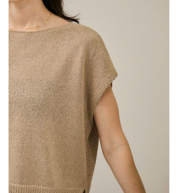 SALON adam et rope'「ペーパーヤーンフレンチスリーブプルオーバー［手洗い可/和紙素材］」|Tシャツ・カットソー|