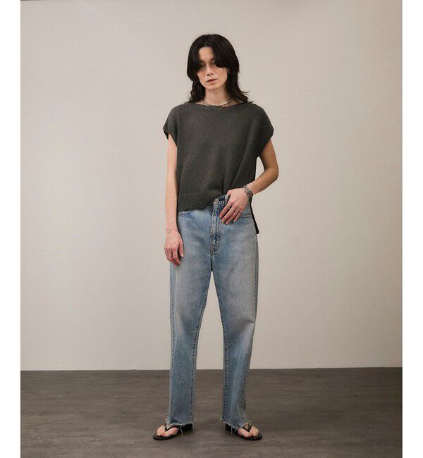 SALON adam et rope'「ペーパーヤーンフレンチスリーブプルオーバー［手洗い可/和紙素材］」|Tシャツ・カットソー|