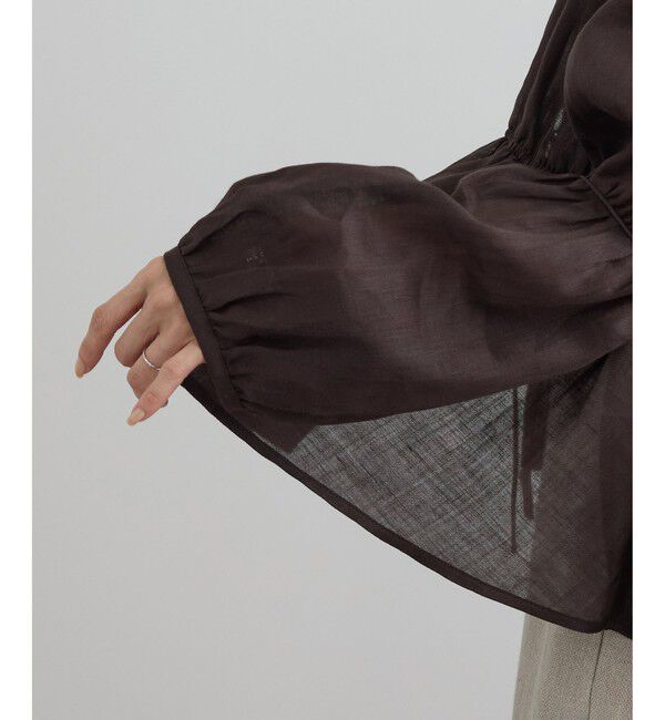 SALON adam et rope'「【WEB限定】シアーラミーカルゼギャザーブラウス / イージーケア」|シャツ・ブラウス|