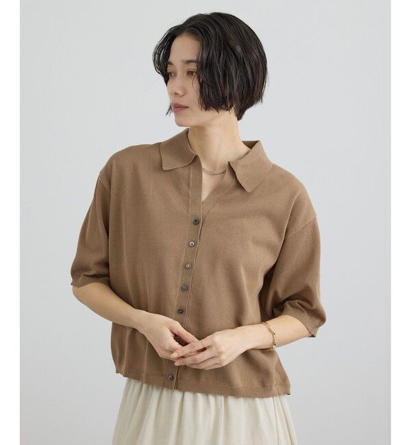 SALON adam et rope'「【WEB限定】ドライタッチスキッパーニットカーディガン / 洗える」|カーディガン|