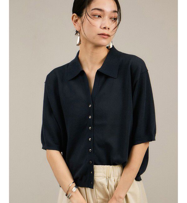 SALON adam et rope'「【WEB限定】ドライタッチスキッパーニットカーディガン / 洗える」|カーディガン|