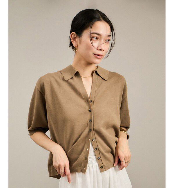 SALON adam et rope'「【WEB限定】ドライタッチスキッパーニットカーディガン / 洗える」|カーディガン|