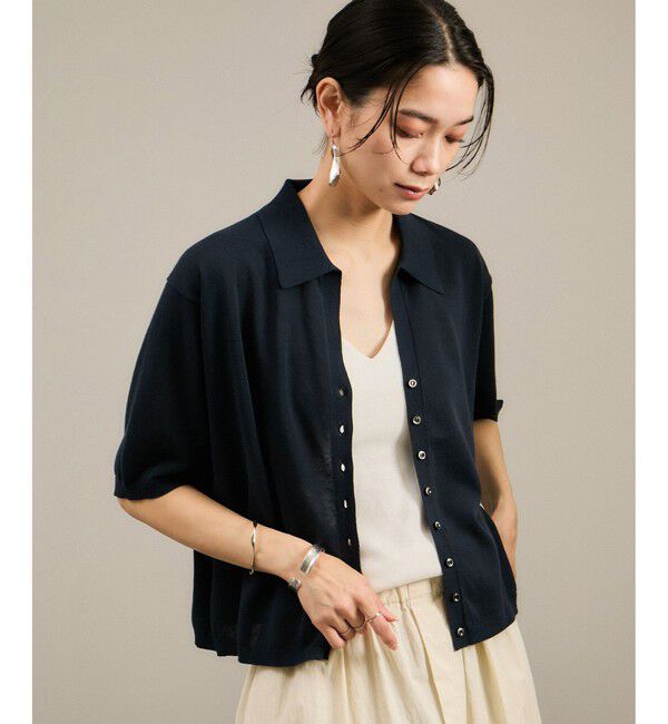SALON adam et rope'「【WEB限定】ドライタッチスキッパーニットカーディガン / 洗える」|カーディガン|