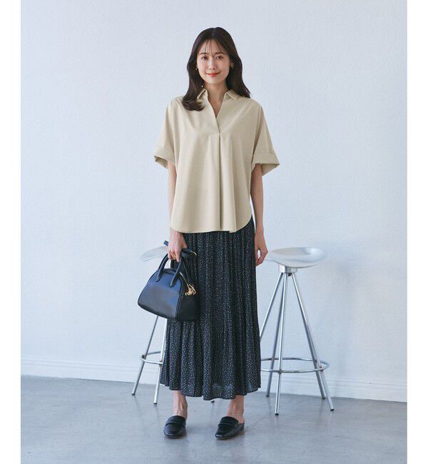 Rope&rsquo;Picnic「【UVカット・接触冷感・イージーケア】スキッパーシャツブラウス」|シャツ・ブラウス|