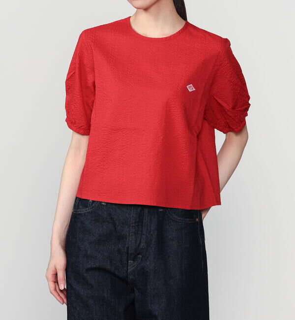 DANTON「DANTON | コットンローン 半袖プルオーバーシャツ WOMEN」|シャツ・ブラウス|RED