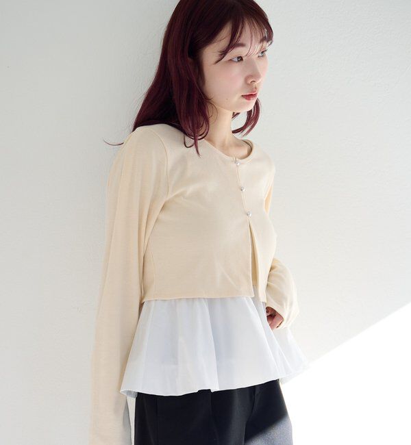  「【ボーダー&無地】バルーンキャミカーデSET」|Tシャツ・カットソー|
