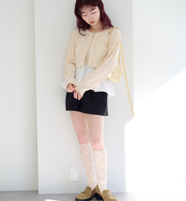  「【ボーダー&無地】バルーンキャミカーデSET」|Tシャツ・カットソー|