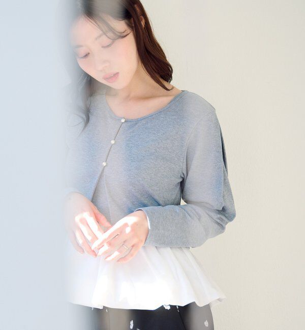  「【ボーダー&無地】バルーンキャミカーデSET」|Tシャツ・カットソー|