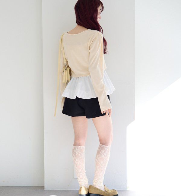  「【ボーダー&無地】バルーンキャミカーデSET」|Tシャツ・カットソー|