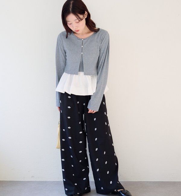  「【ボーダー&無地】バルーンキャミカーデSET」|Tシャツ・カットソー|