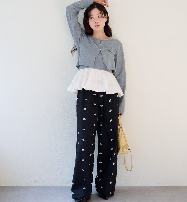  「【ボーダー&無地】バルーンキャミカーデSET」|Tシャツ・カットソー|