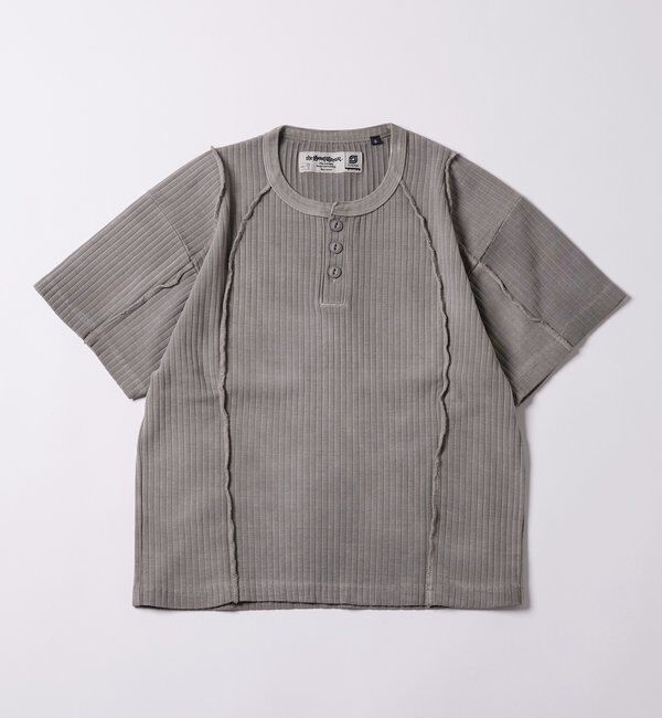  「Sourcream針抜きヘンリースイッチングS/STEE」|Tシャツ・カットソー|グレー