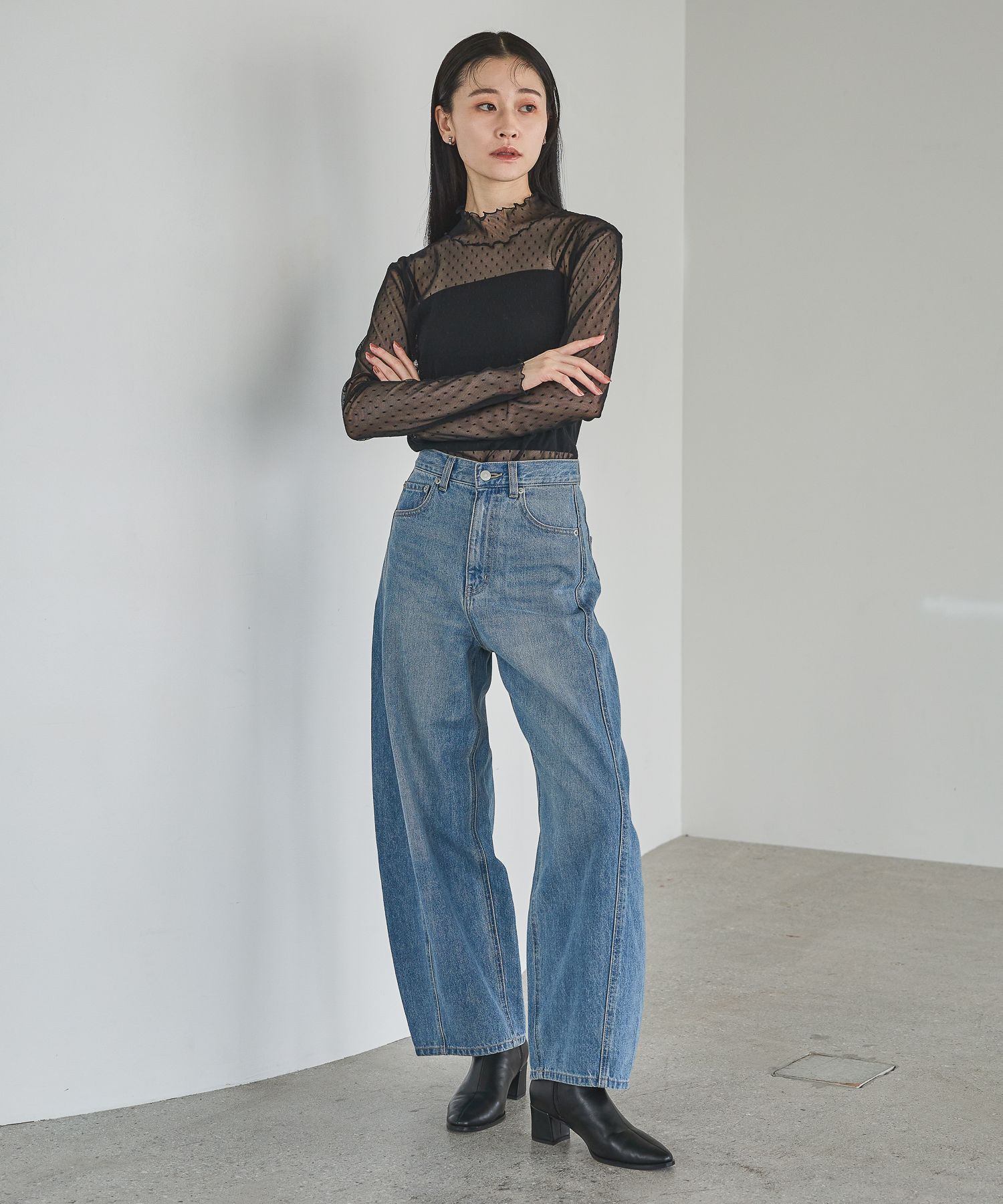 A part by 「チュールトドットハイネック_長袖」|Tシャツ・カットソー|
