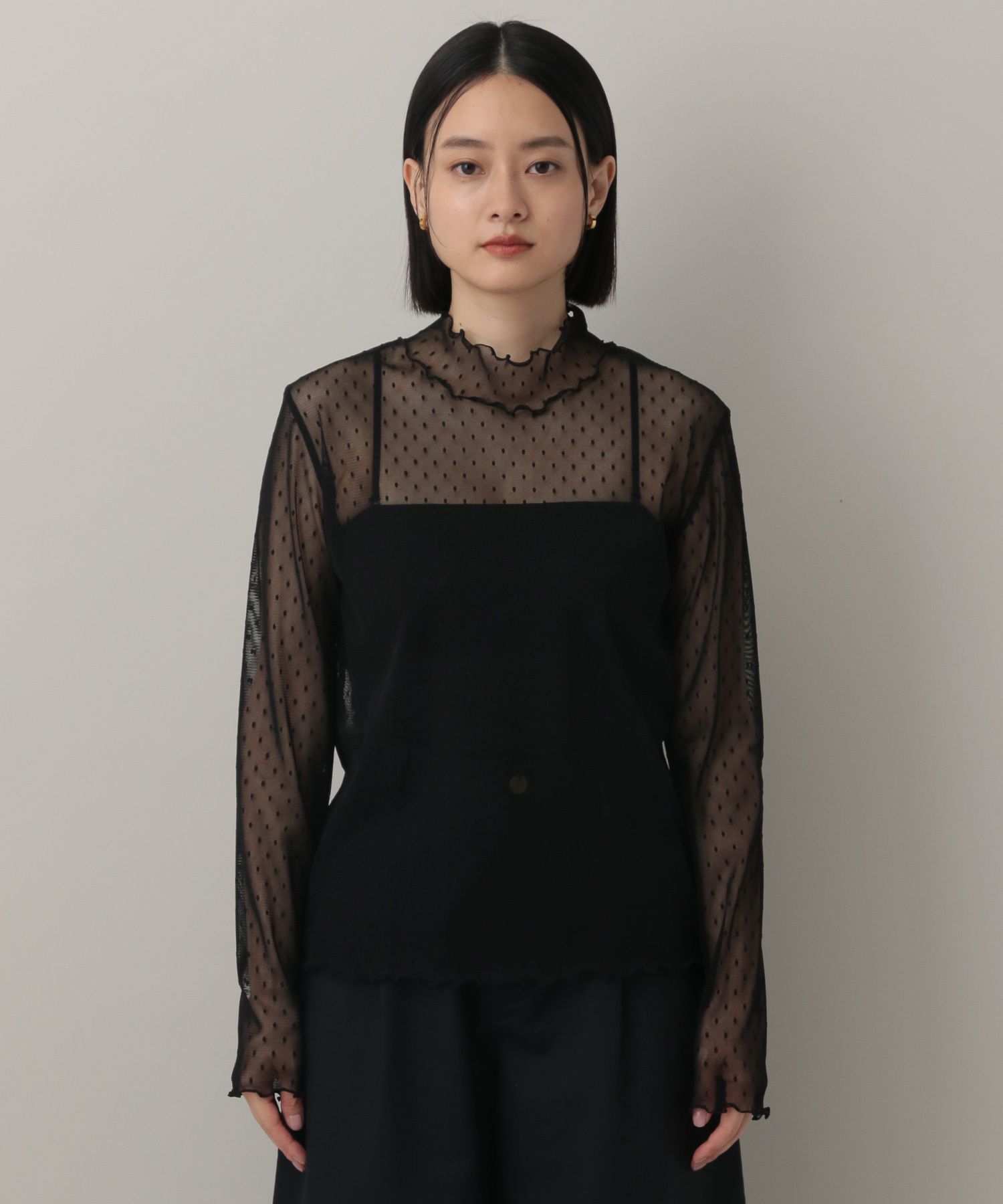 A part by 「チュールトドットハイネック_長袖」|Tシャツ・カットソー|