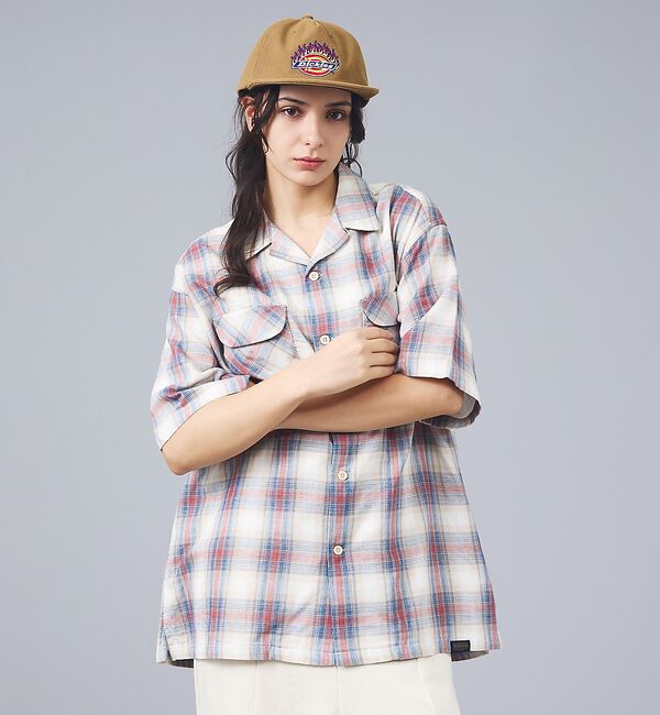 ABAHOUSE「【PENDLETON / ペンドルトン】オープンカラー チェック 半袖シャツ/」|シャツ・ブラウス|ホワイト系その他1