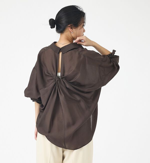 Rouge vif「【2026SS新柄登場】大人気バックツイストストライプシアーシャツ【予約】」|シャツ・ブラウス|