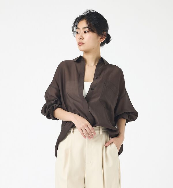 Rouge vif「【2026SS新柄登場】大人気バックツイストストライプシアーシャツ【予約】」|シャツ・ブラウス|