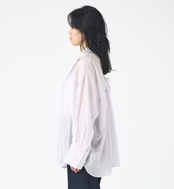 Rouge vif「【2026SS新柄登場】大人気バックツイストストライプシアーシャツ【予約】」|シャツ・ブラウス|