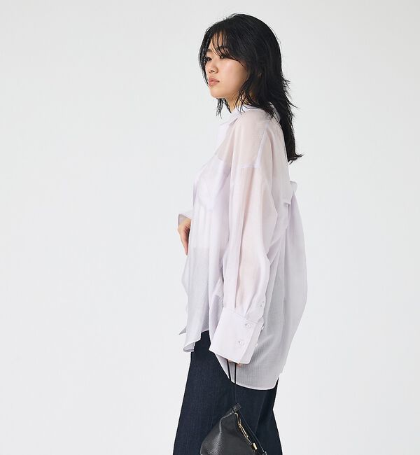 Rouge vif「【2026SS新柄登場】大人気バックツイストストライプシアーシャツ【予約】」|シャツ・ブラウス|