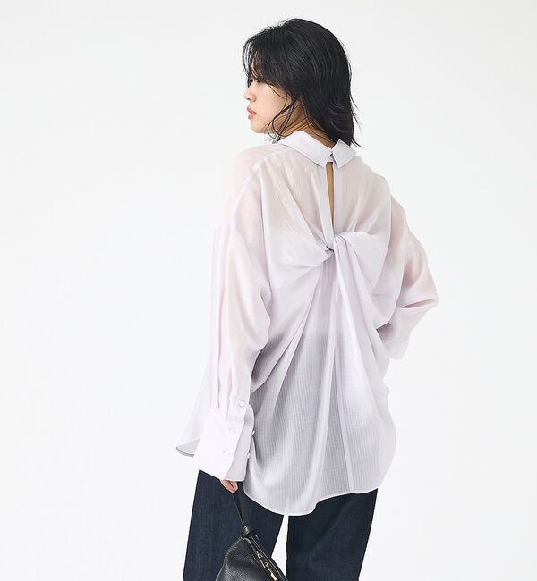 Rouge vif「【2026SS新柄登場】大人気バックツイストストライプシアーシャツ【予約】」|シャツ・ブラウス|
