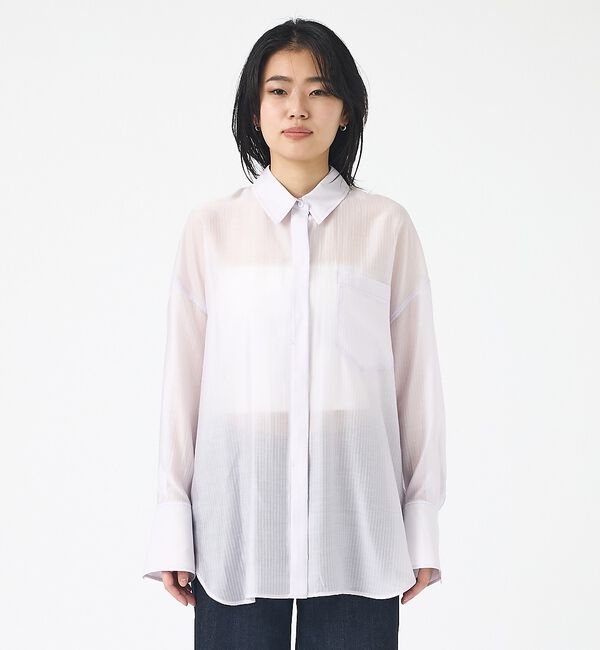 Rouge vif「【2026SS新柄登場】大人気バックツイストストライプシアーシャツ【予約】」|シャツ・ブラウス|