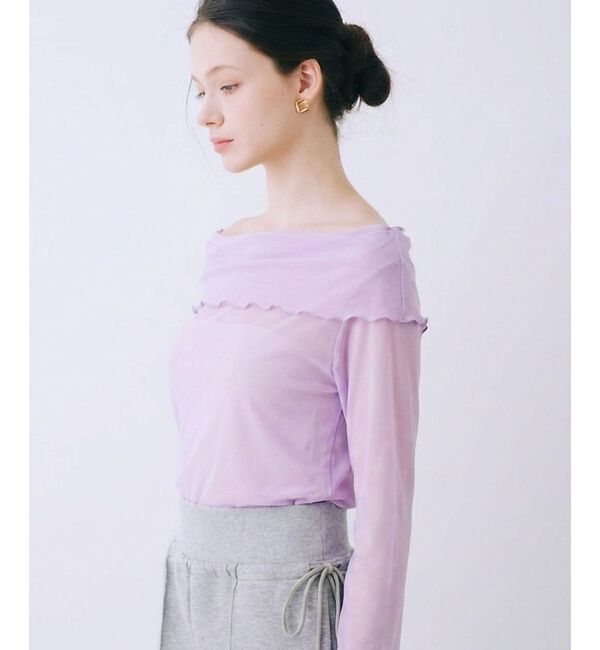 SELFIST「【シーンで選べる2WAY】フリルオフショルシアーカットソー」|Tシャツ・カットソー|グレー